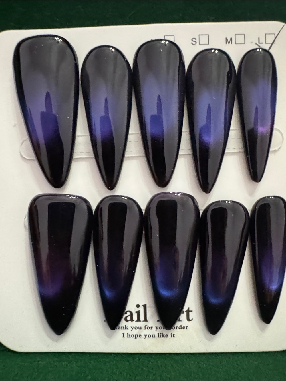 Deep Purple Cate-Eye Press-Ons - Picture 3 of 4